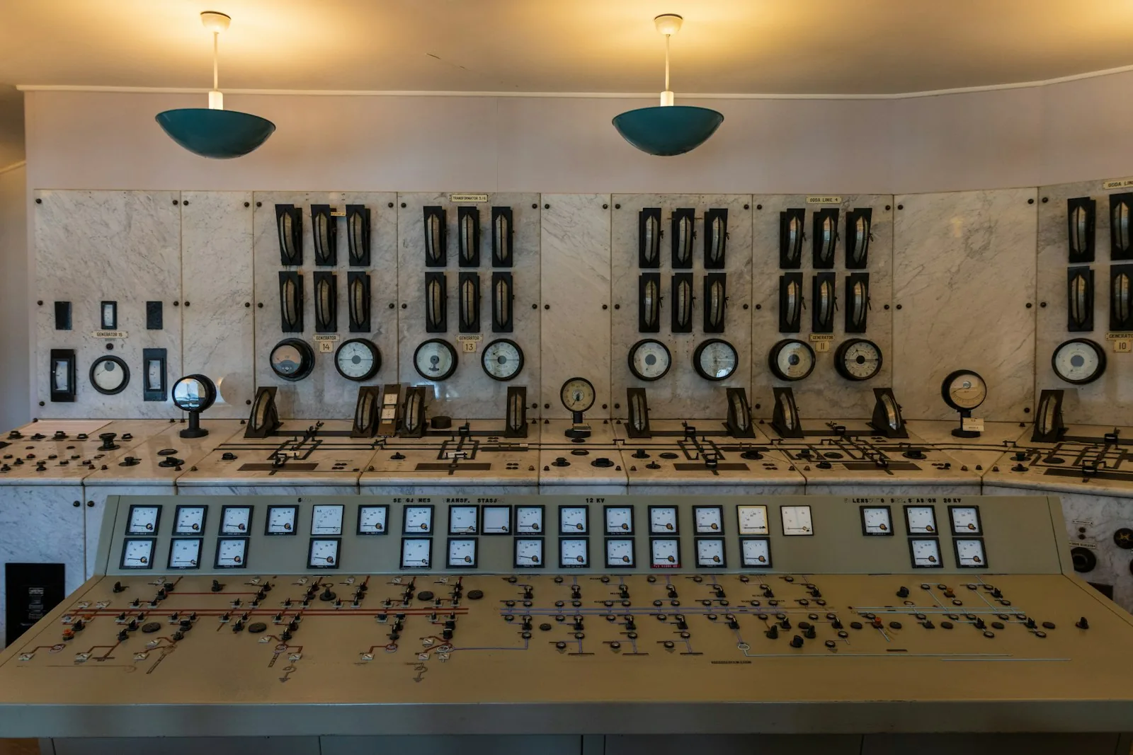 large control room with lots of control knobs